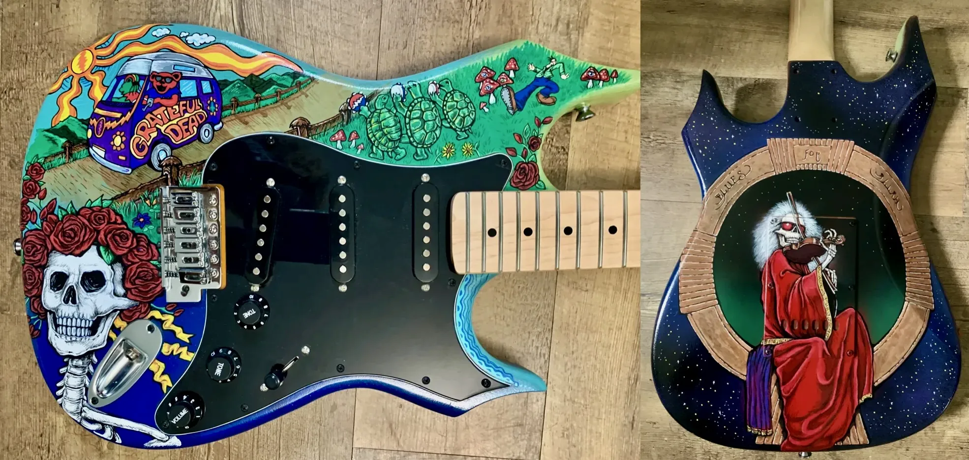 Grateful Dead Blues for Allah hand-painted guitar
