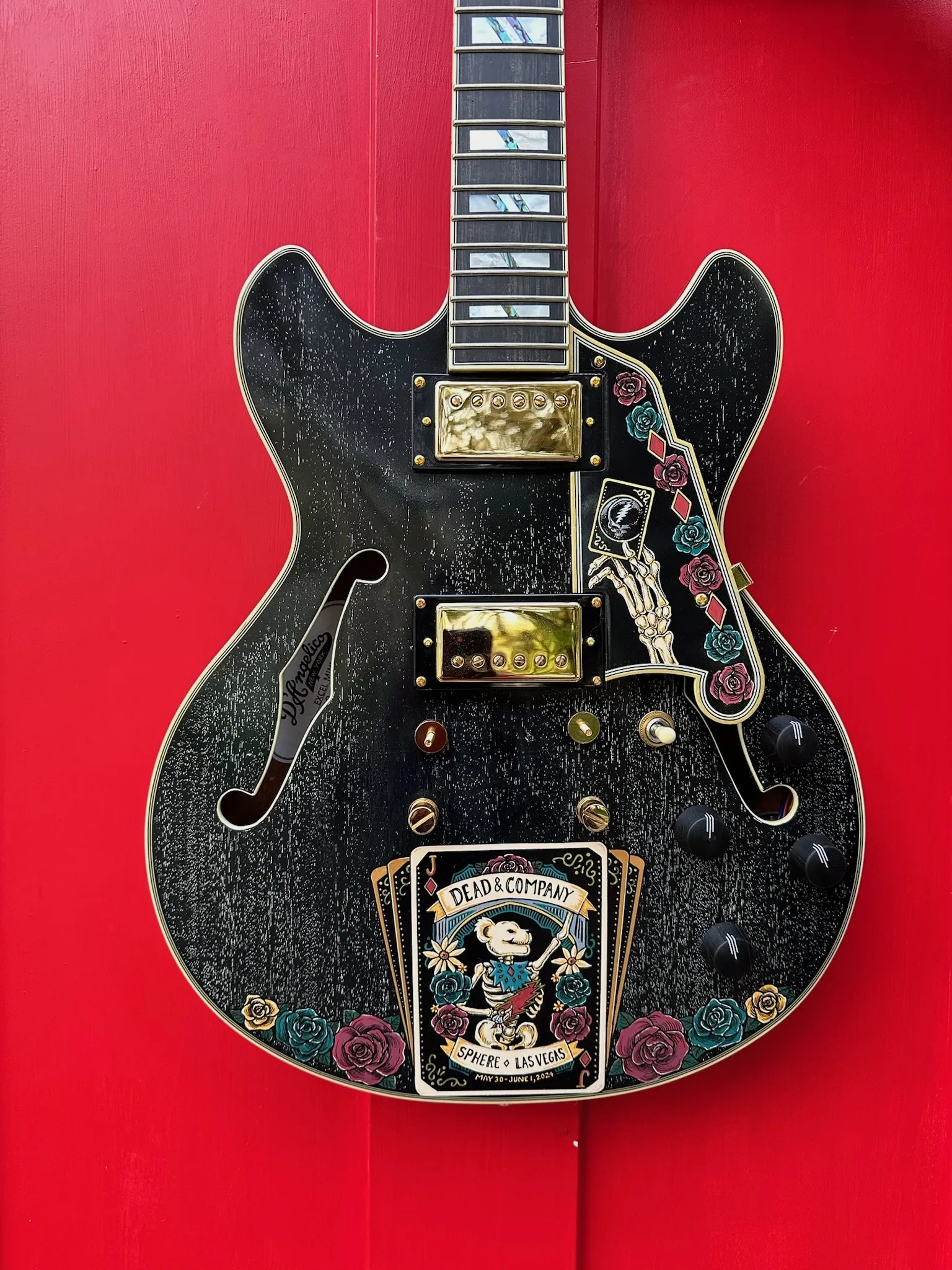Dead and Company psychedelic hand-painted guitar