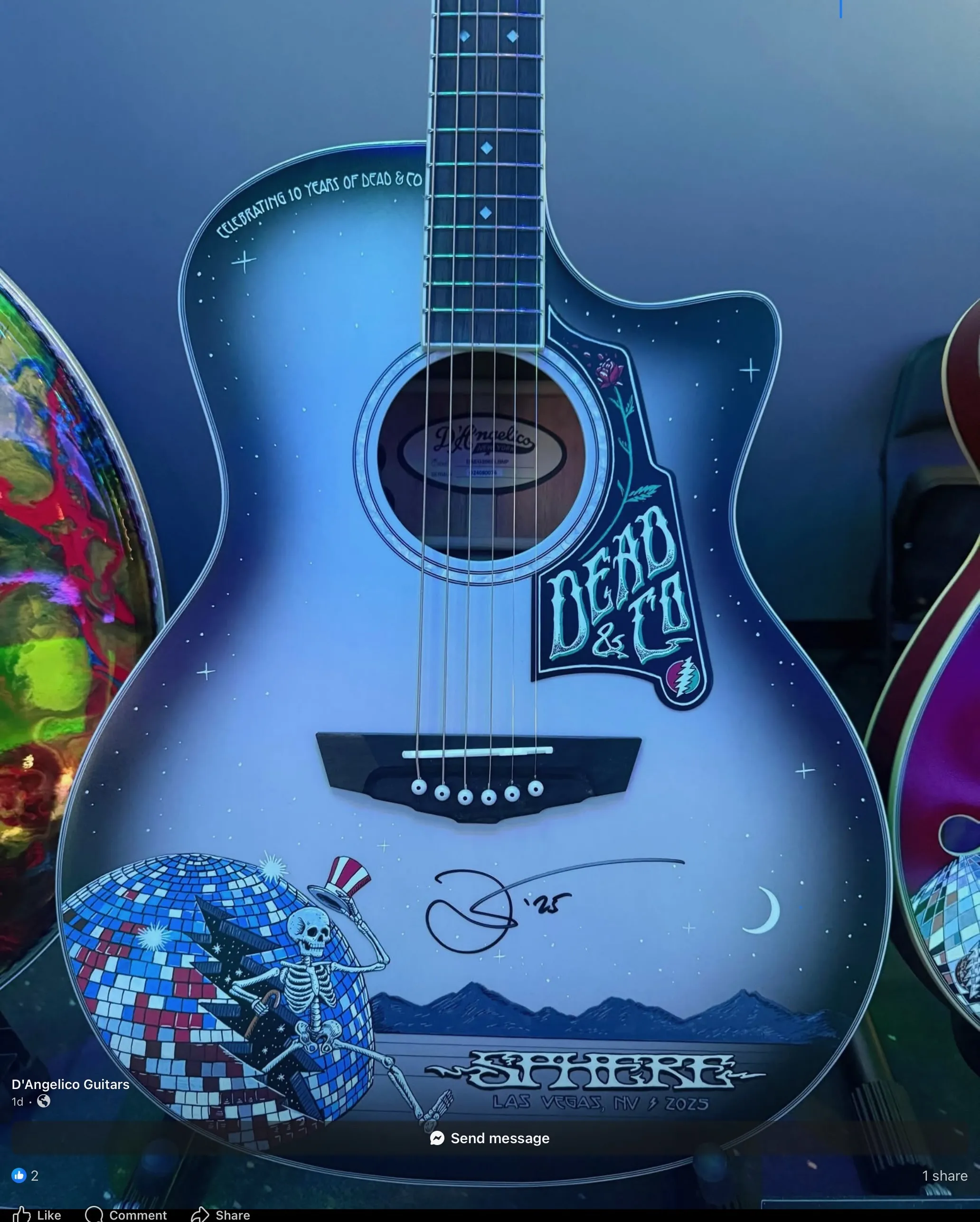 Dead and Company original artwork painted guitar