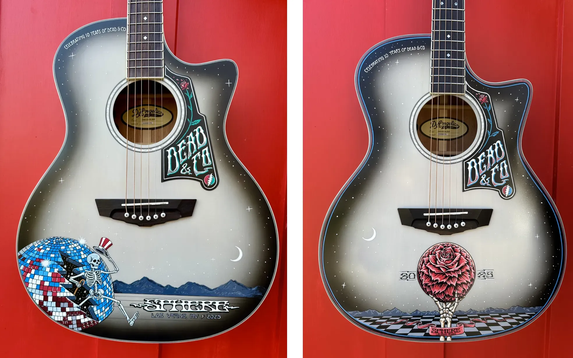 Dead and Company hand-painted guitar artwork by Nancy Elhallak