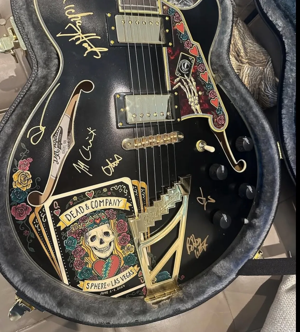 Dead and Company full-band signed painted guitar
