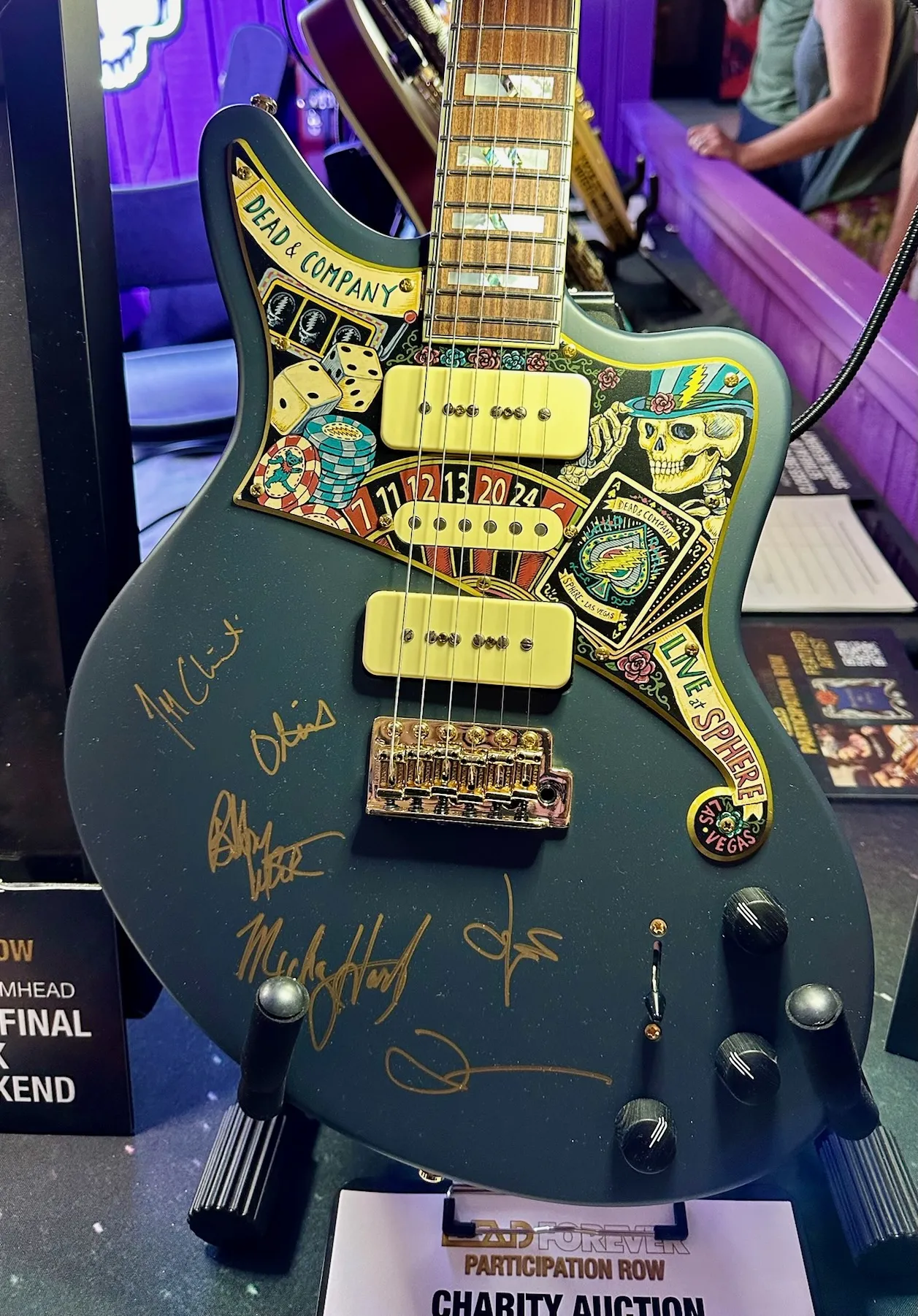 Dead and Company signed custom painted Stratocaster by Nancy Elhallak