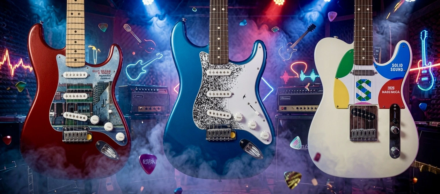 Wilco HeadCount hand-painted guitar by Nancy Elhallak